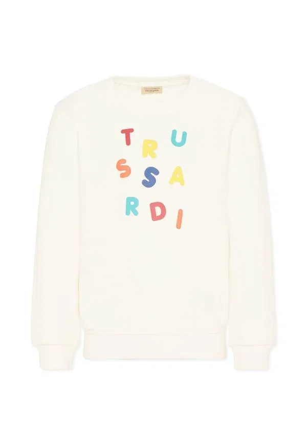 Свитшот с принтом из 100% хлопка Tru Trussardi Junior, ivory, слоновая кость