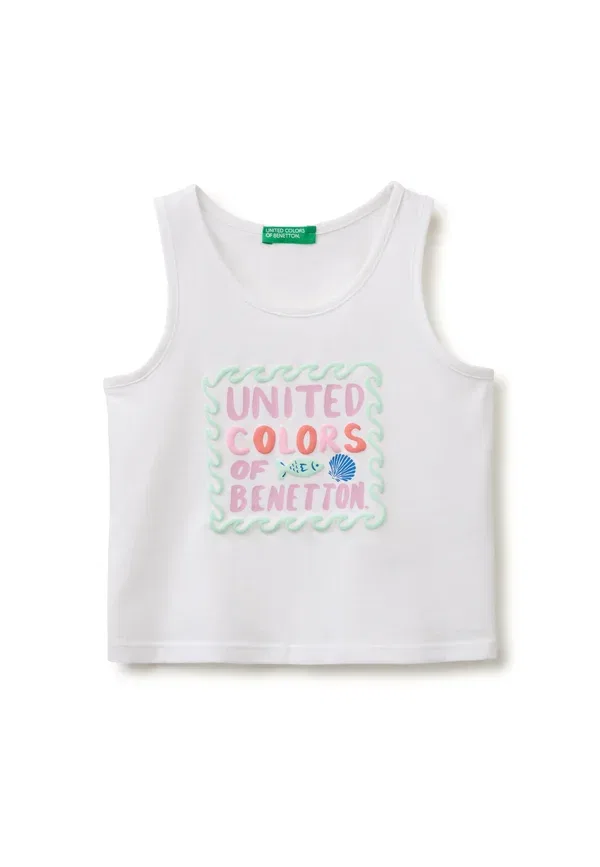 Майка с разноцветными объемными рисунками, стандартный крой United Colors Of Benetton