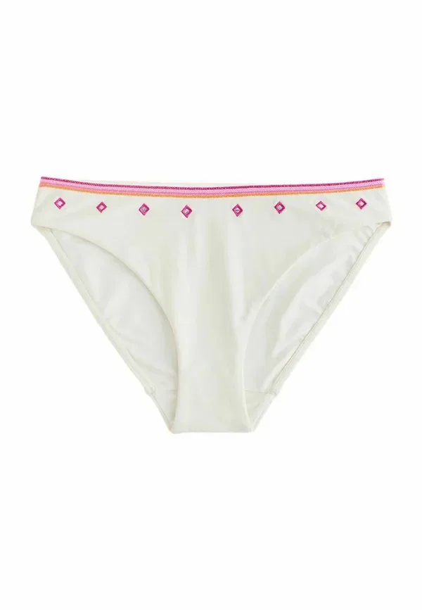 Бикини слитные с пайетками, Regular fit - sequin embellished high leg bikini bottoms, Next, cream pink, розовый