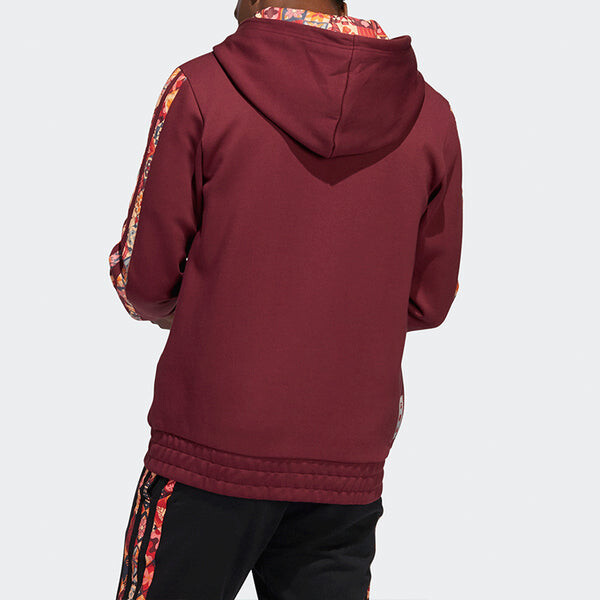 Куртка Men's adidas CNY Basketball Sports Hooded Jacket Brown Red, красный — фото 4