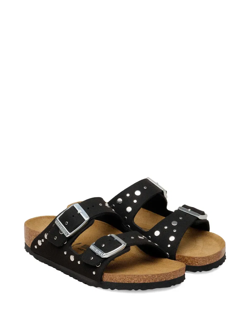 Сандалии Arizona с заклепками на плоской подошве Birkenstock Kids, черный