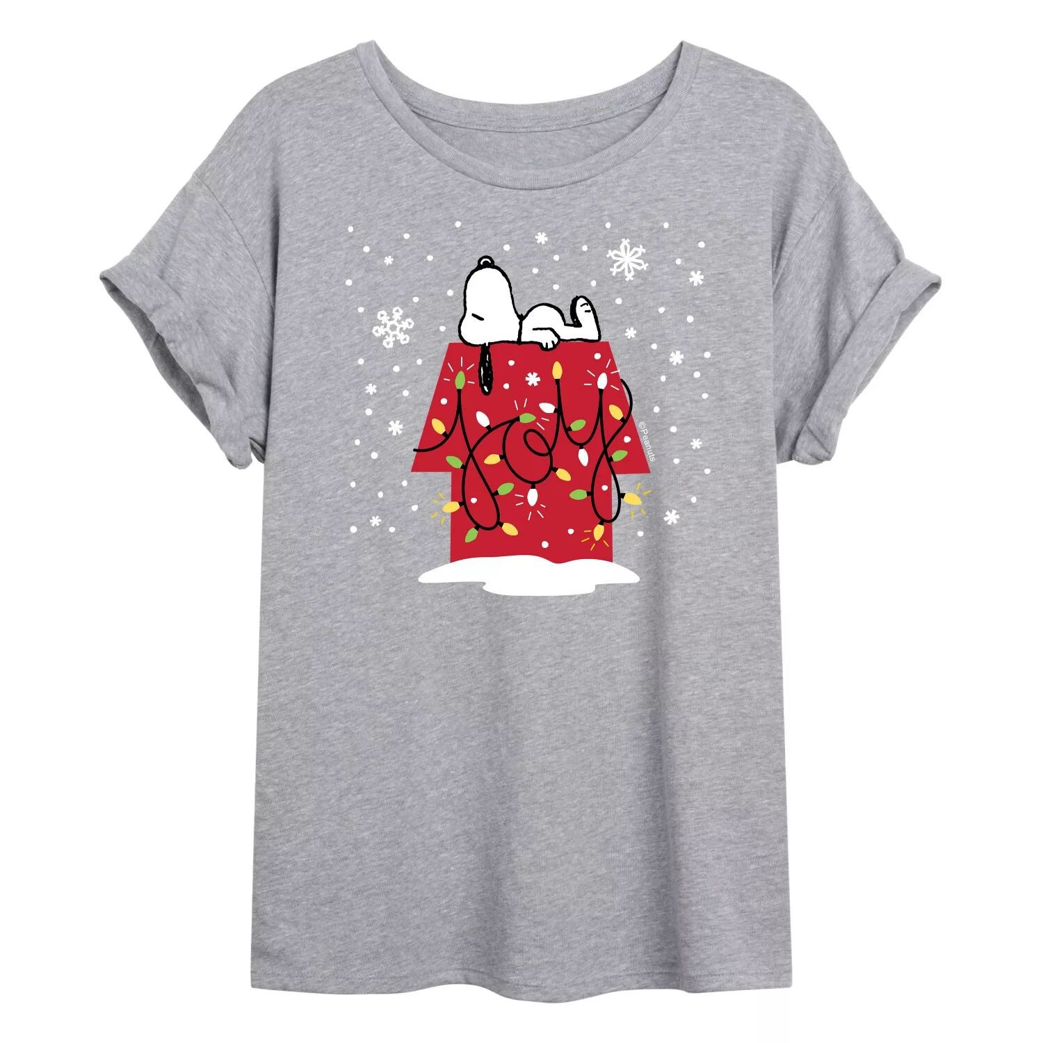 

Футболка с струящимся рисунком «Merry Christmas» для детей Peanuts Snoopy Licensed Character