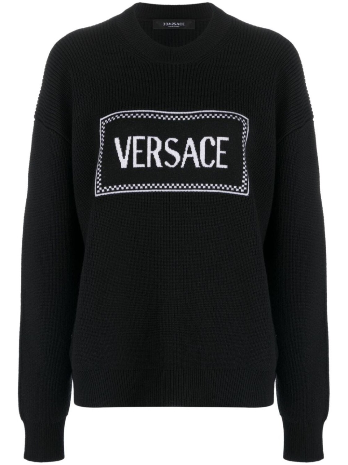 

Versace джемпер в рубчик с логотипом, черный