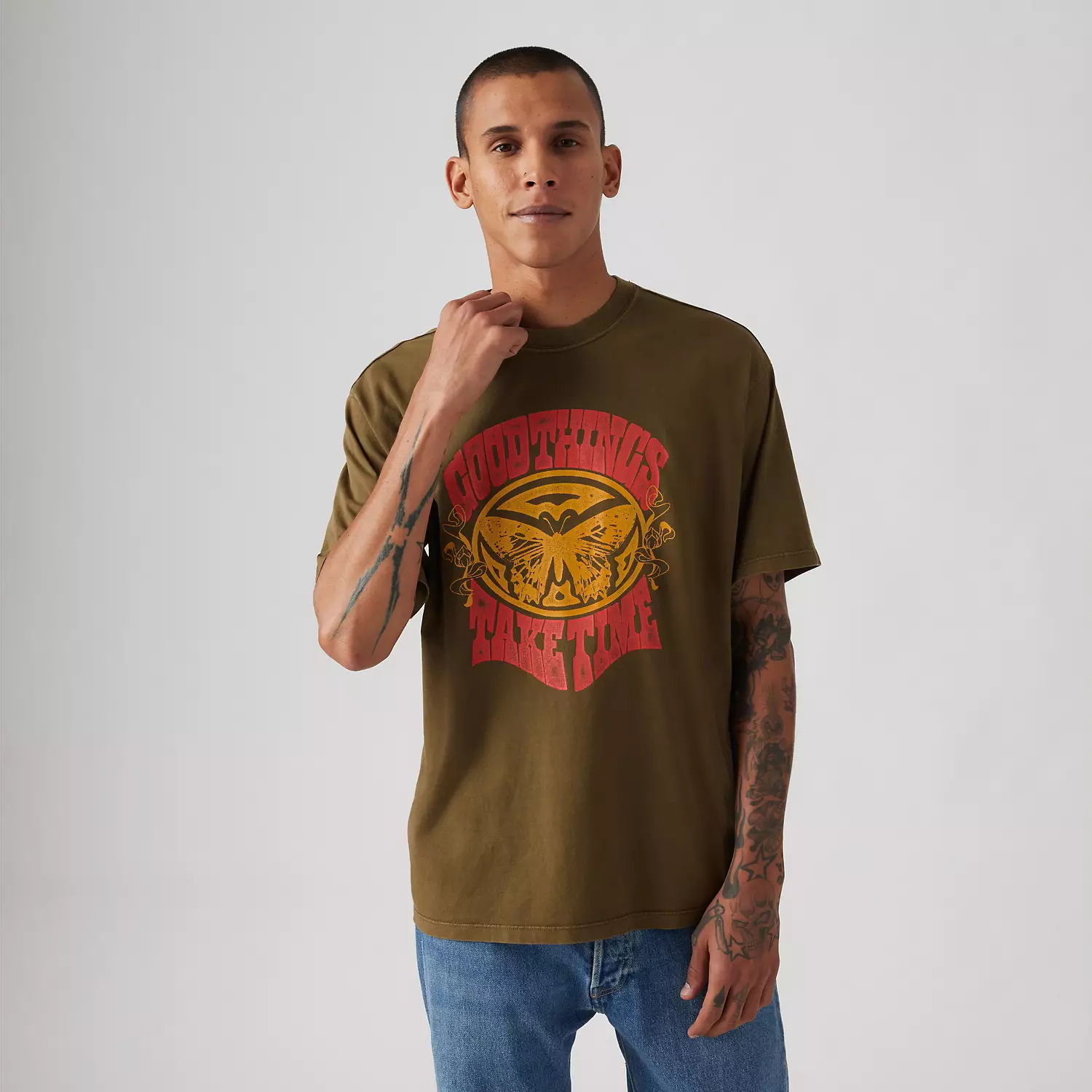 

Футболка с графическим принтом Vintage Fit Levi's, цвет Good Times Dark Olive - Green