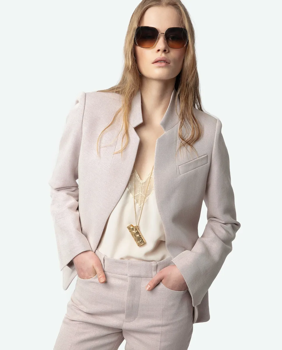 

Очень женский блейзер с длинными рукавами Zadig & Voltaire, пурпурный