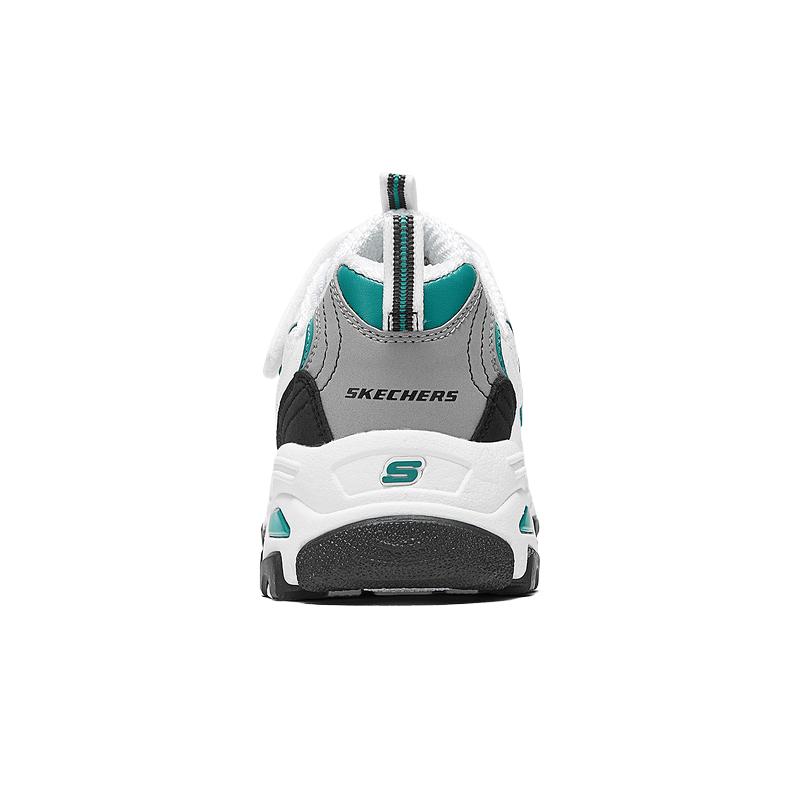 Skechers Kids Детские кроссовки с низким верхом, амортизирующие, износостойкие, белые, черные, для повседневной носки — фото 3