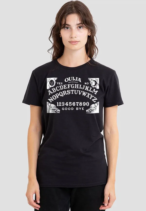 

Футболка с оригинальным принтом доски уиджа. Hasbro, Black, Черный, Футболка с оригинальным принтом доски уиджа. Hasbro, Black