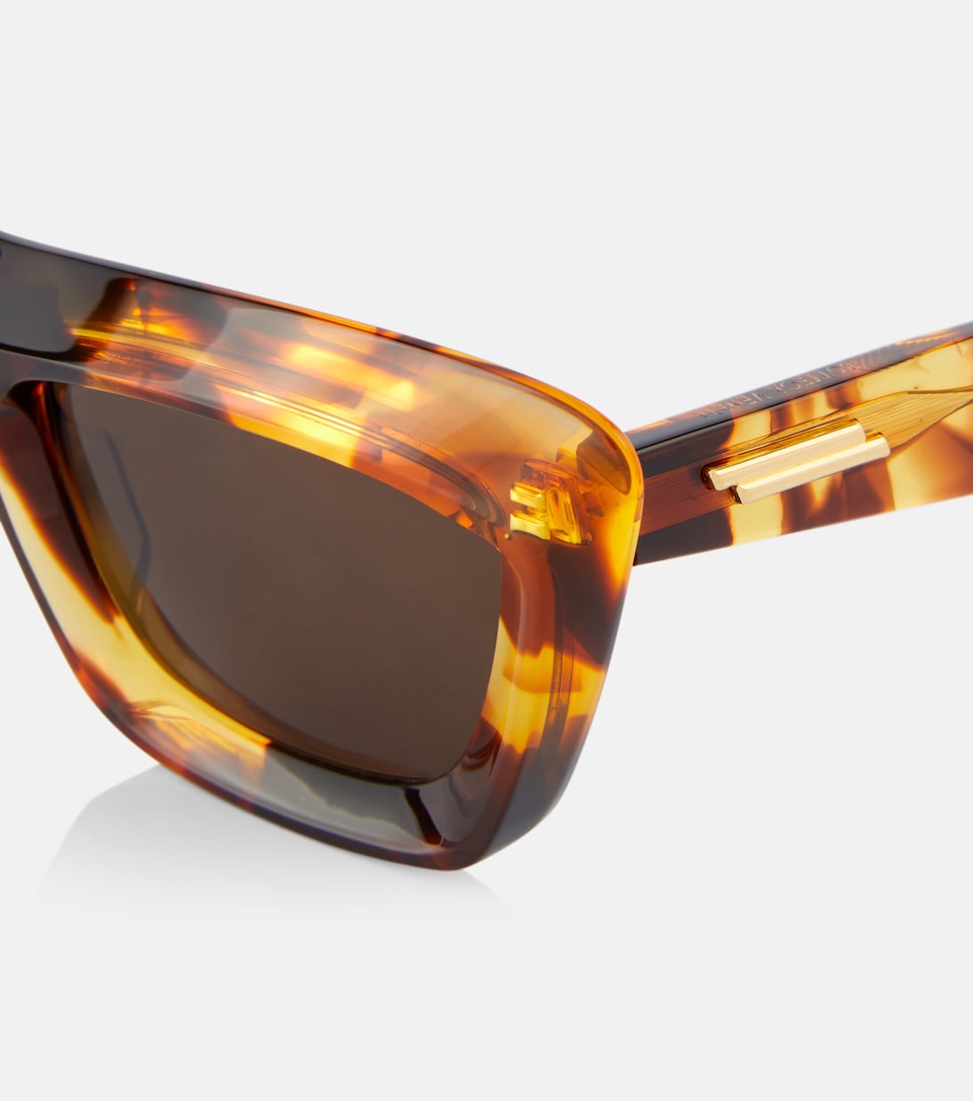 Прямоугольные солнцезащитные очки Scoop Bottega Veneta, Havana-Havana-Brown — фото 2