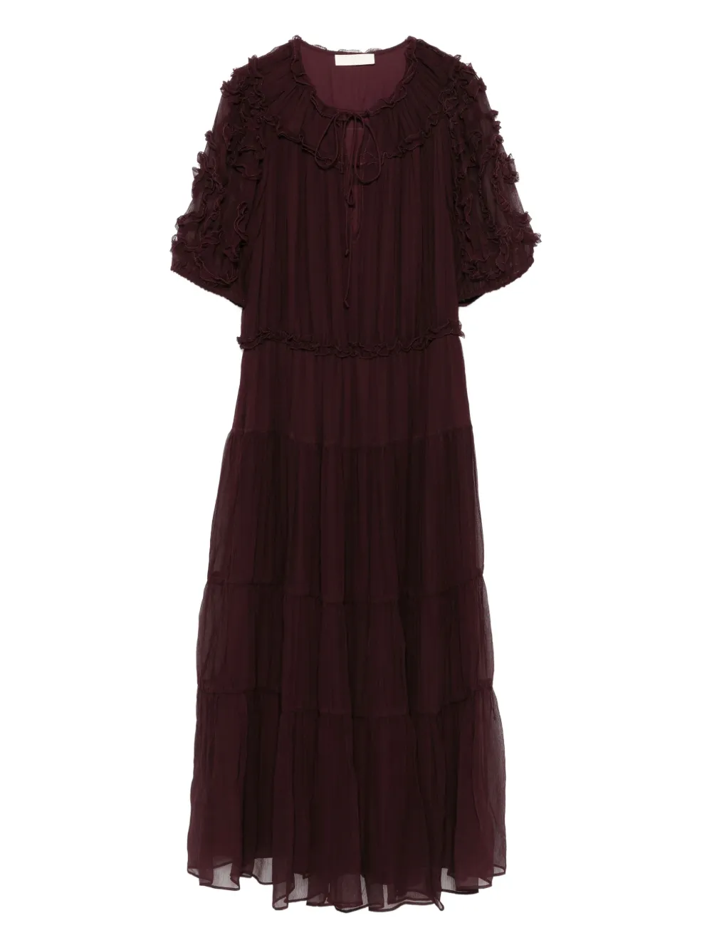 

Платье с оборками и ярусами Ulla Johnson, красный