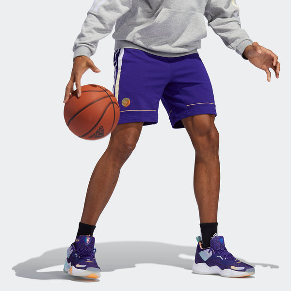 Шорты dm short stripe basketball sports shorts blue purple Adidas, синий — фото 4