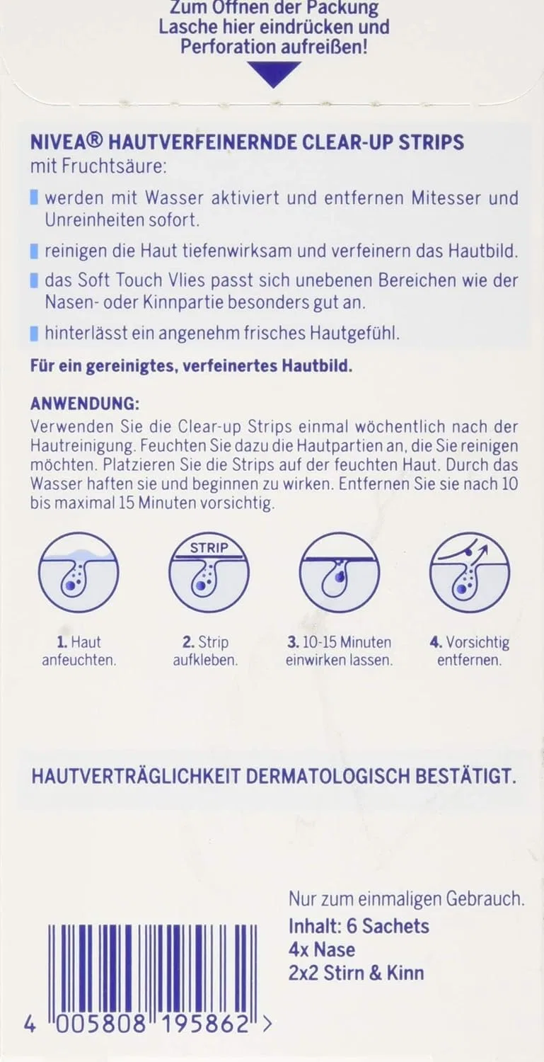 Очищающие полоски для лица «Skin Refining Clear-Up Strips» от NIVEA (6 шт.) Nivea — фото 2