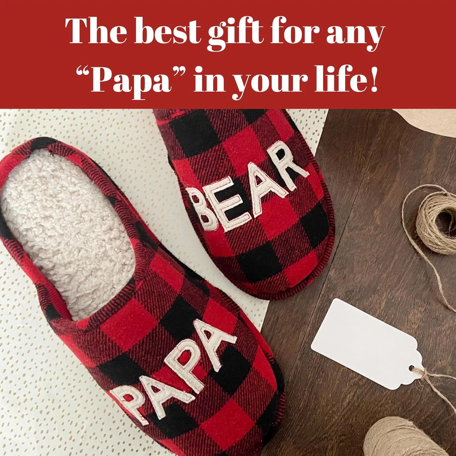 Тапочки с принтом медведя Dearfoams, клетка Buffalo Plaid — фото 4