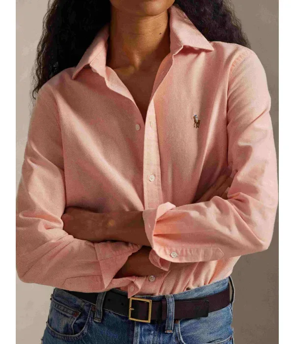 Рубашка classic fit Polo Ralph Lauren, персиковый — фото 4