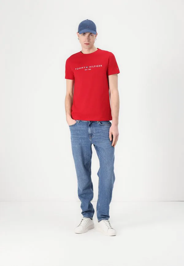 Футболка с вышитым логотипом, облегающая футболка с принтом. Tommy Hilfiger, Medium Red — фото 2