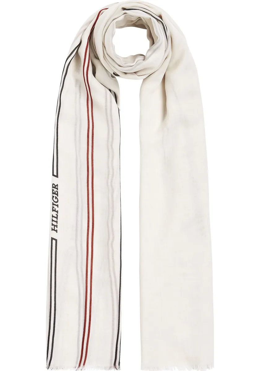 

Модный шарф Tommy Hilfiger "ESSENTIAL FLAG SCARF" с надписью-логотипом, белый
