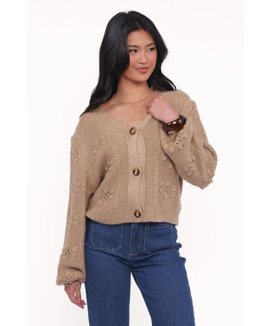 

Женский кардиган Melody с текстурированной поверхностью и застежкой на пуговицы - оливковый, размер XL Petal and Pup, Brown