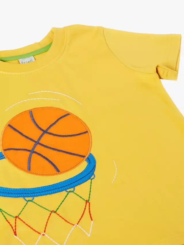 Детская бейсбольная футболка Carsen, желтая Frugi — фото 2