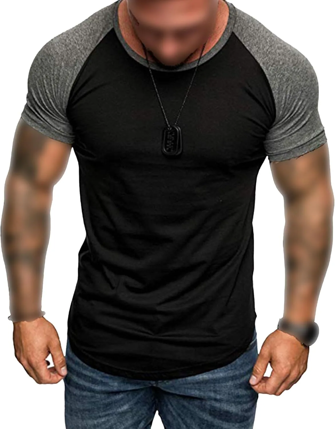 

Мужская футболка Color Blocking с круглым вырезом Camouflage Slim Fit SWJGLITTR