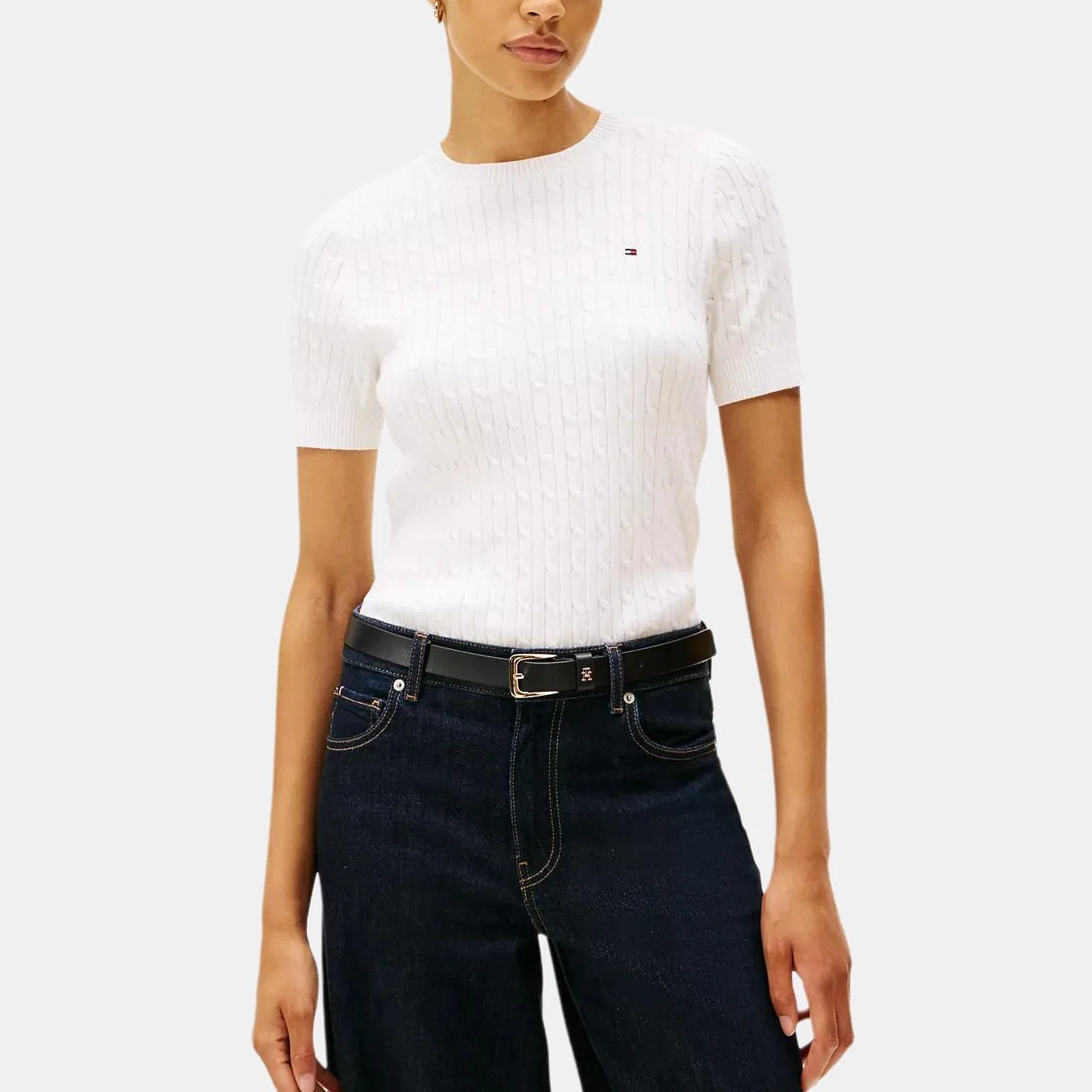 Свитер женский белый crew neck Tommy Hilfiger, White — фото 4
