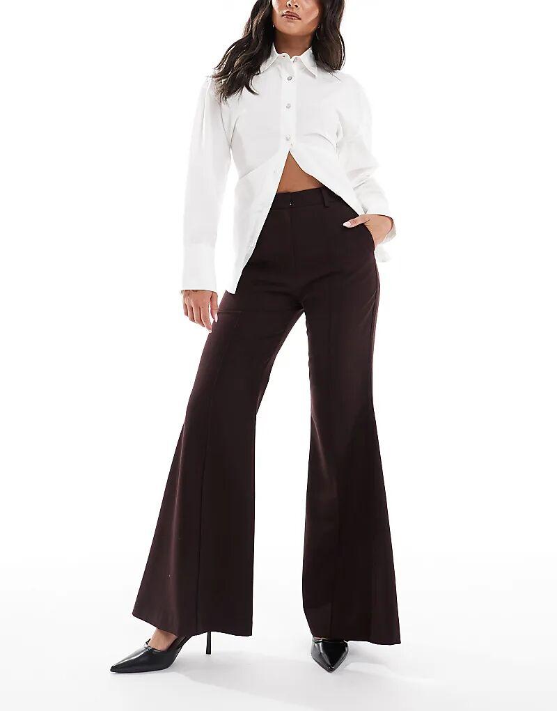 

Брюки-клеш ASOS DESIGN строгие, шоколадно-коричневого цвета