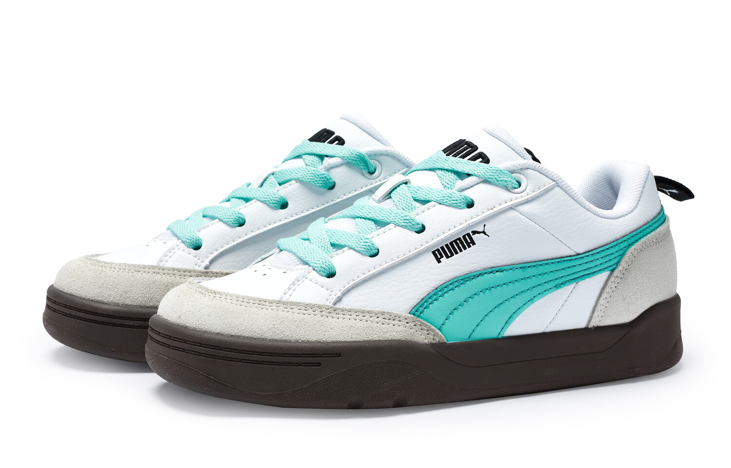 Кроссовки Puma Park Lifestyle Skateboarding Shoes Unisex Low-top White/Gray/Green, белый — фото 3