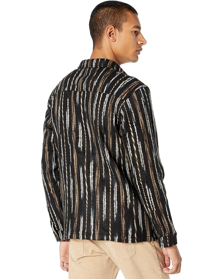 

Рубашка NATIVE YOUTH Floyd Textured Stripe Overshirt, черный