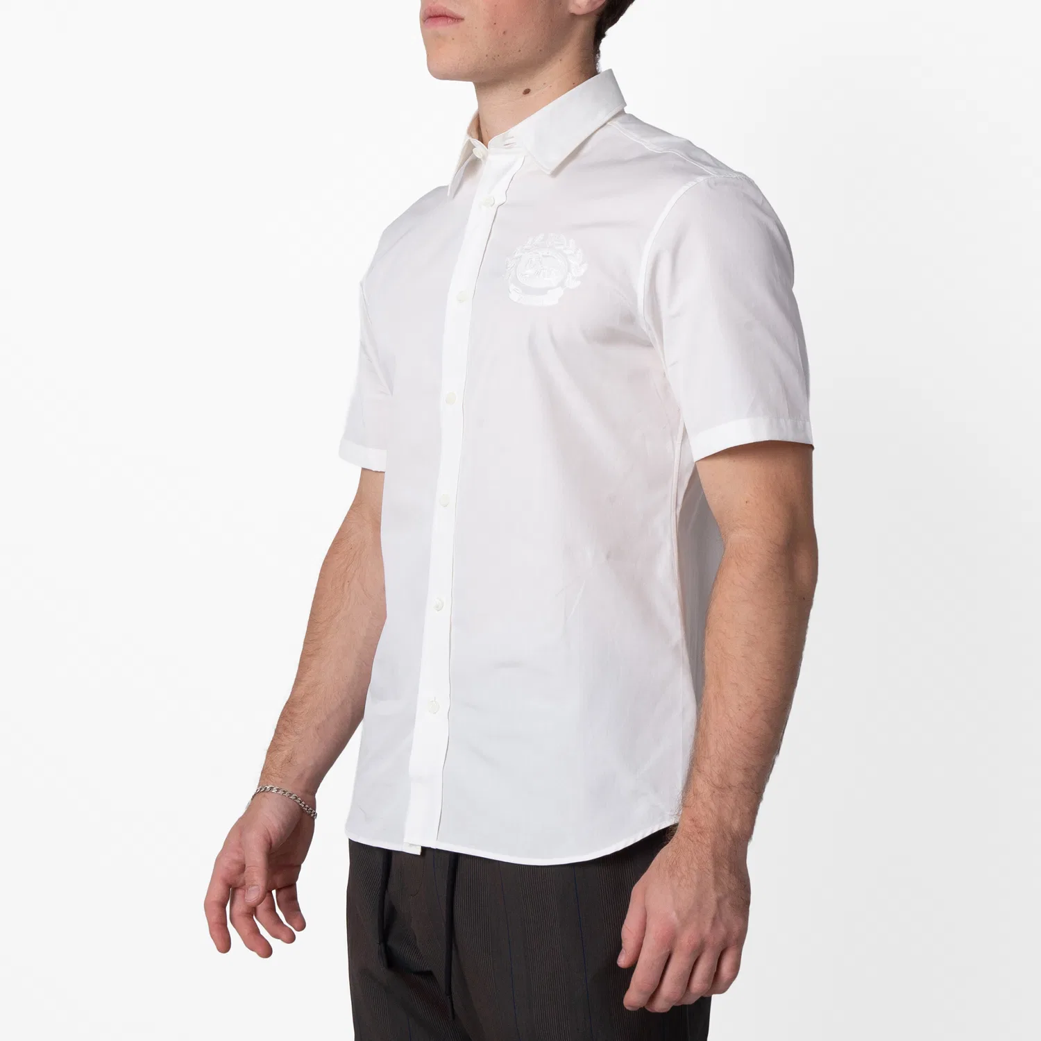 Рубашка с коротким рукавом EKD Short-Sleeved Cotton Shirt Burberry, Salt — фото 3