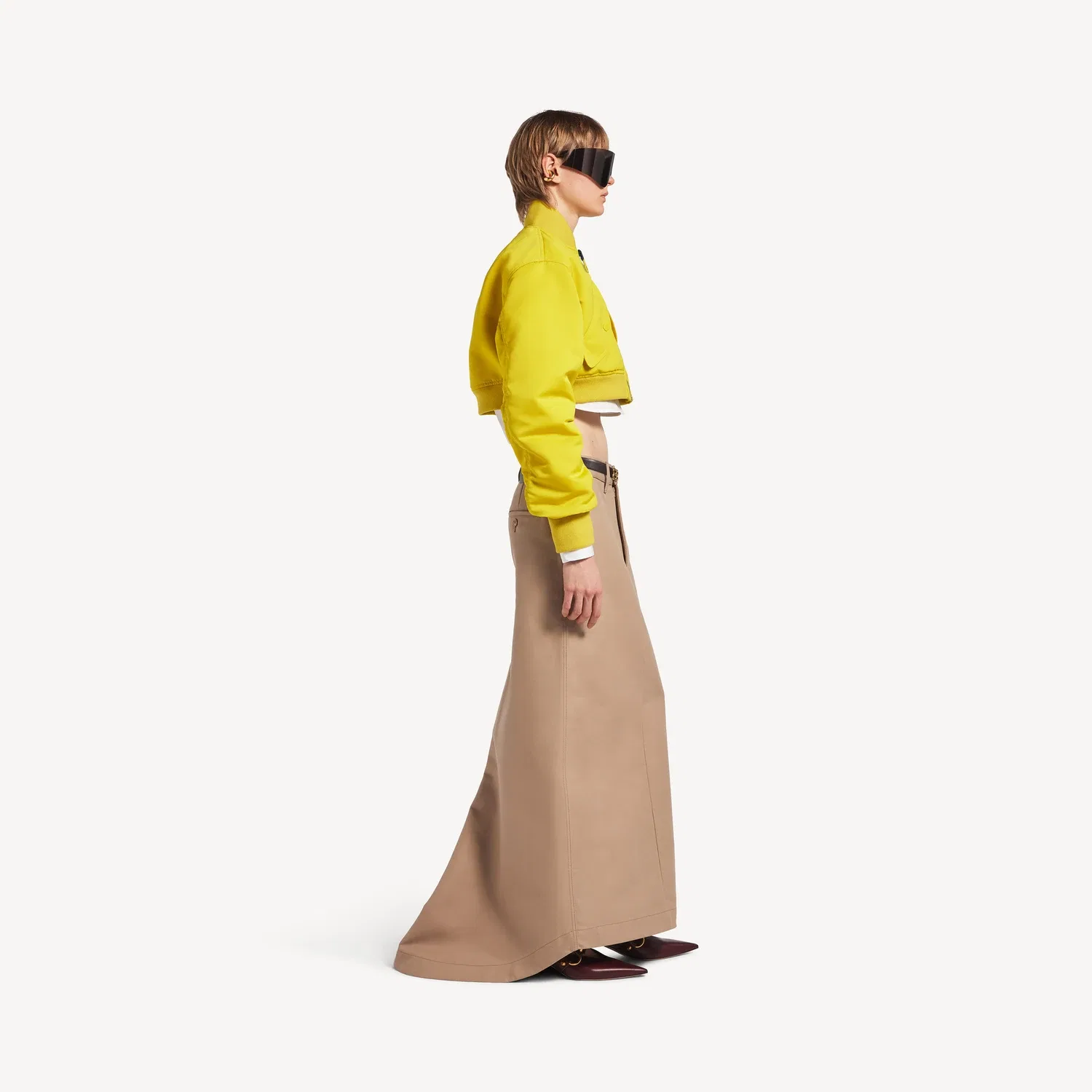 Женский укороченный бомбер желтого цвета BALENCIAGA, желтый — фото 3
