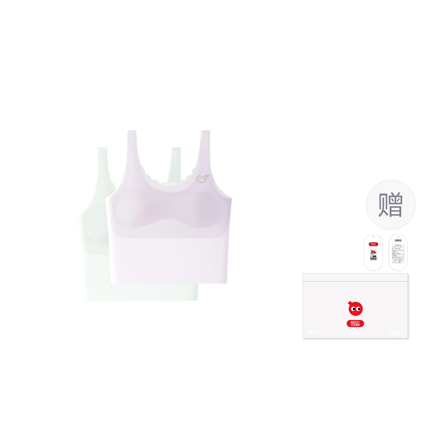 Детское белье для девочек без рукавов Red bean, Light Purple Light Green