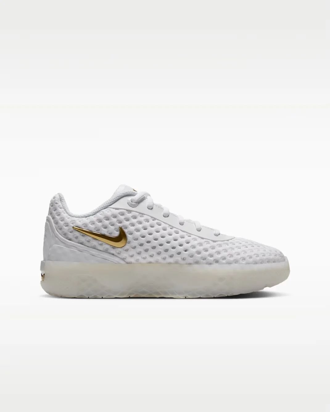 Кроссовки подростковые Nike LeBron Witness X, белый/золотистый — фото 2