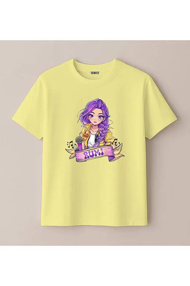 Детская футболка для девочек с принтом Kpop (tent-20040) demon slayers rumi design b Blitzist, Yellow