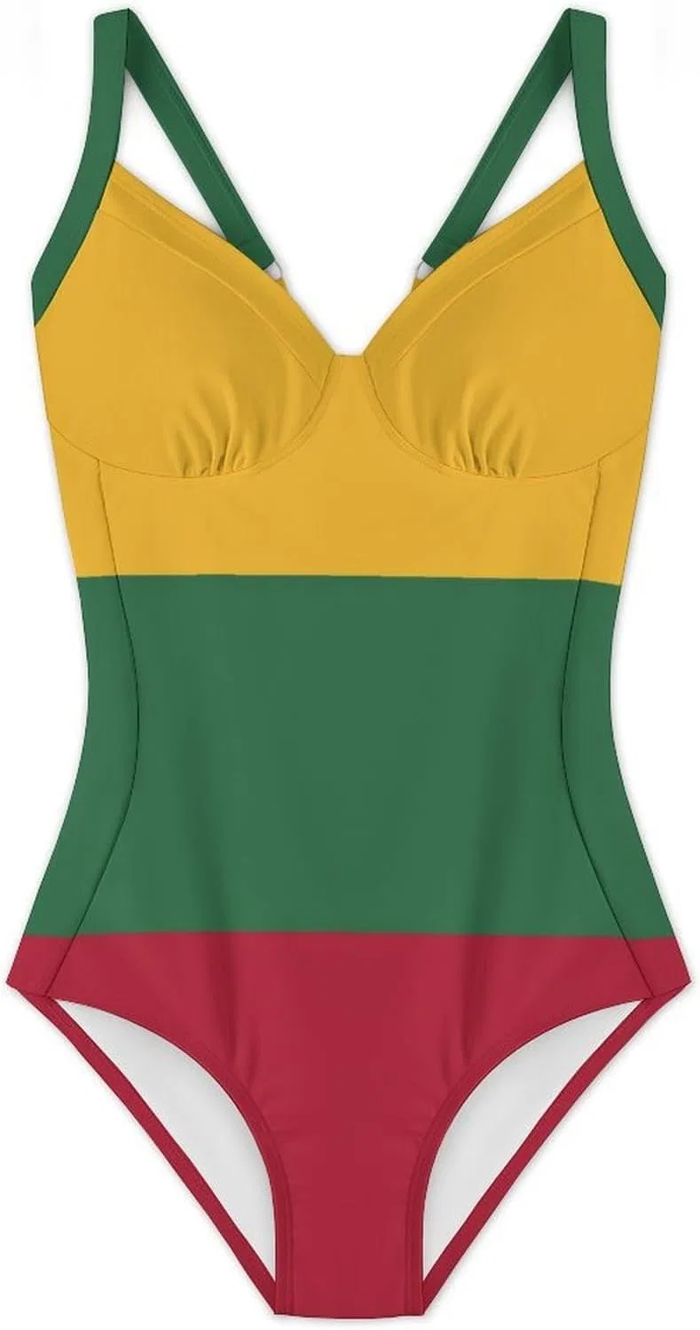 Женский цельный купальник с флагом Непала Nepal Flag One-Piece, Style-12 — фото 3