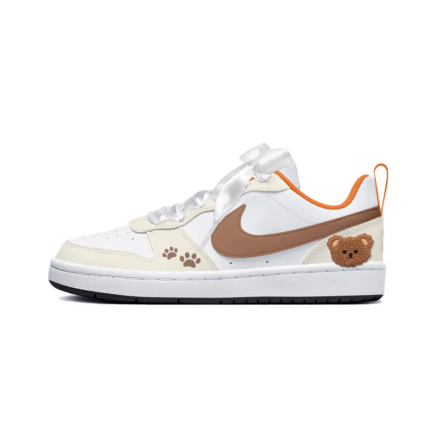 Детские кроссовки для скейтбординга с принтом медвежонка Nike Court Borough 2, Ginger Yellow