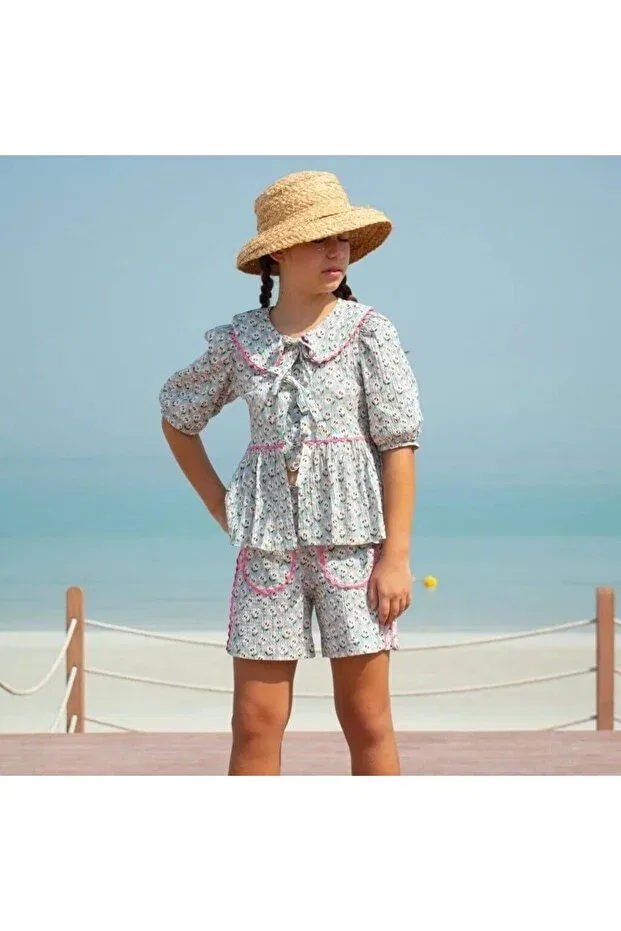 Детские шорты для девочек хлопковые Ilia shorts seafoam green Kokori Kids, Multicolor — фото 2