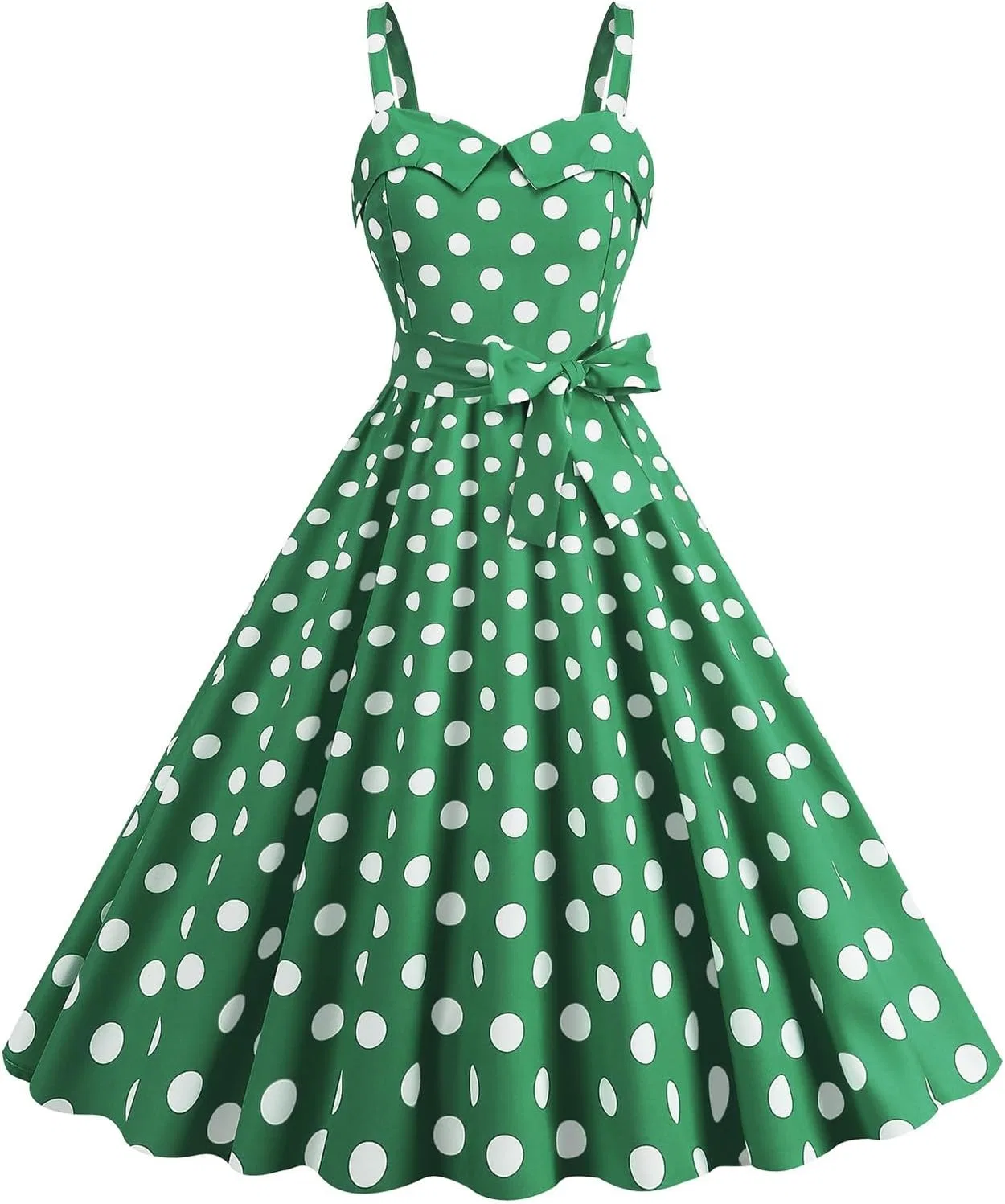 Женское платье с ретро-принтом Swing Dress, Green — фото 3