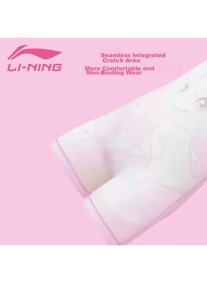 Купальник детский слитный с принтом 906 Li-Ning, розовый — фото 4