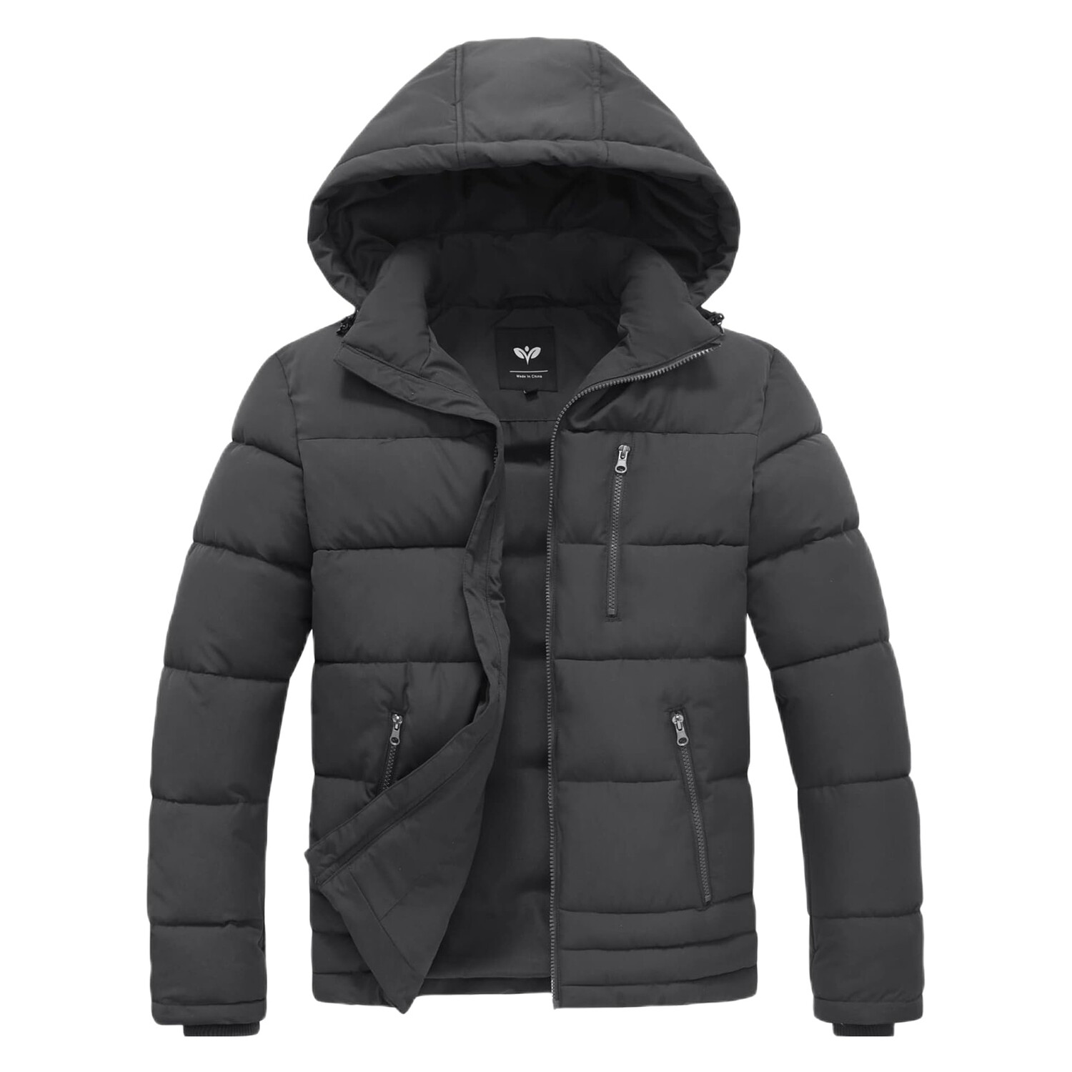 

Мужская зимняя куртка-пуховик GGleaf Quilted Down with Chest Pocket, темно-серый