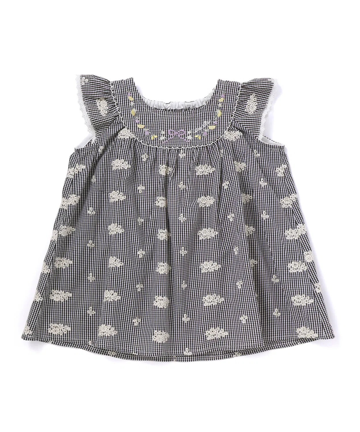 Детская туника для девочек с длинным рукавом модель Stripes & Checks SLAP SLIP, Black/Blue