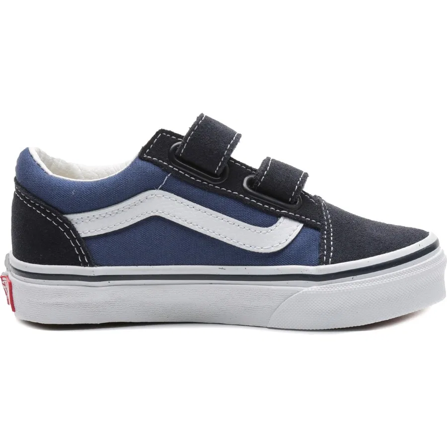 Кроссовки детские с принтом Vans Old Skool V, Vans, Белый/Темно-синий — фото 4