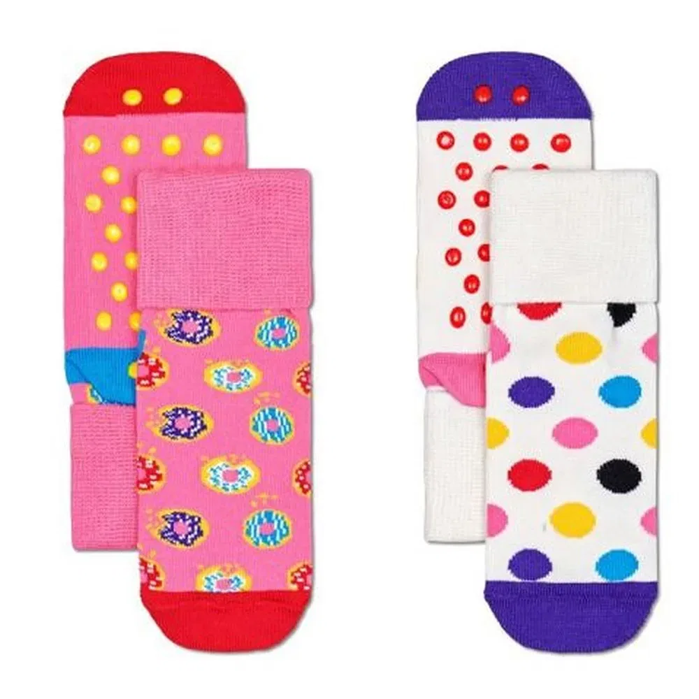 Носки с антискольжением Happy Socks Donut 2 пары, белый