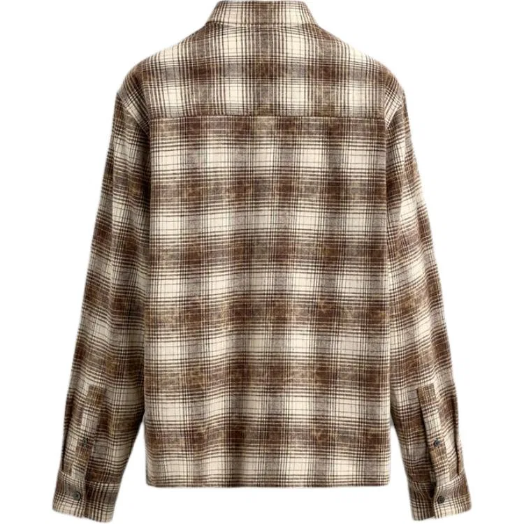 Мужская рубашка с отложным воротником Brown ZARA, Brown — фото 3
