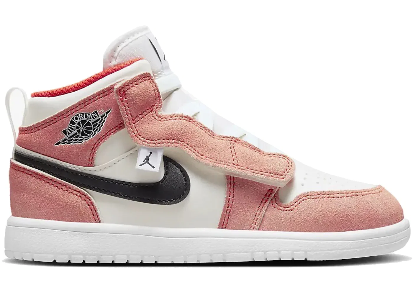 Детские кроссовки с замшевым верхом Jordan 1 Mid Alt SE Jordan, Team Orange Sail White Black