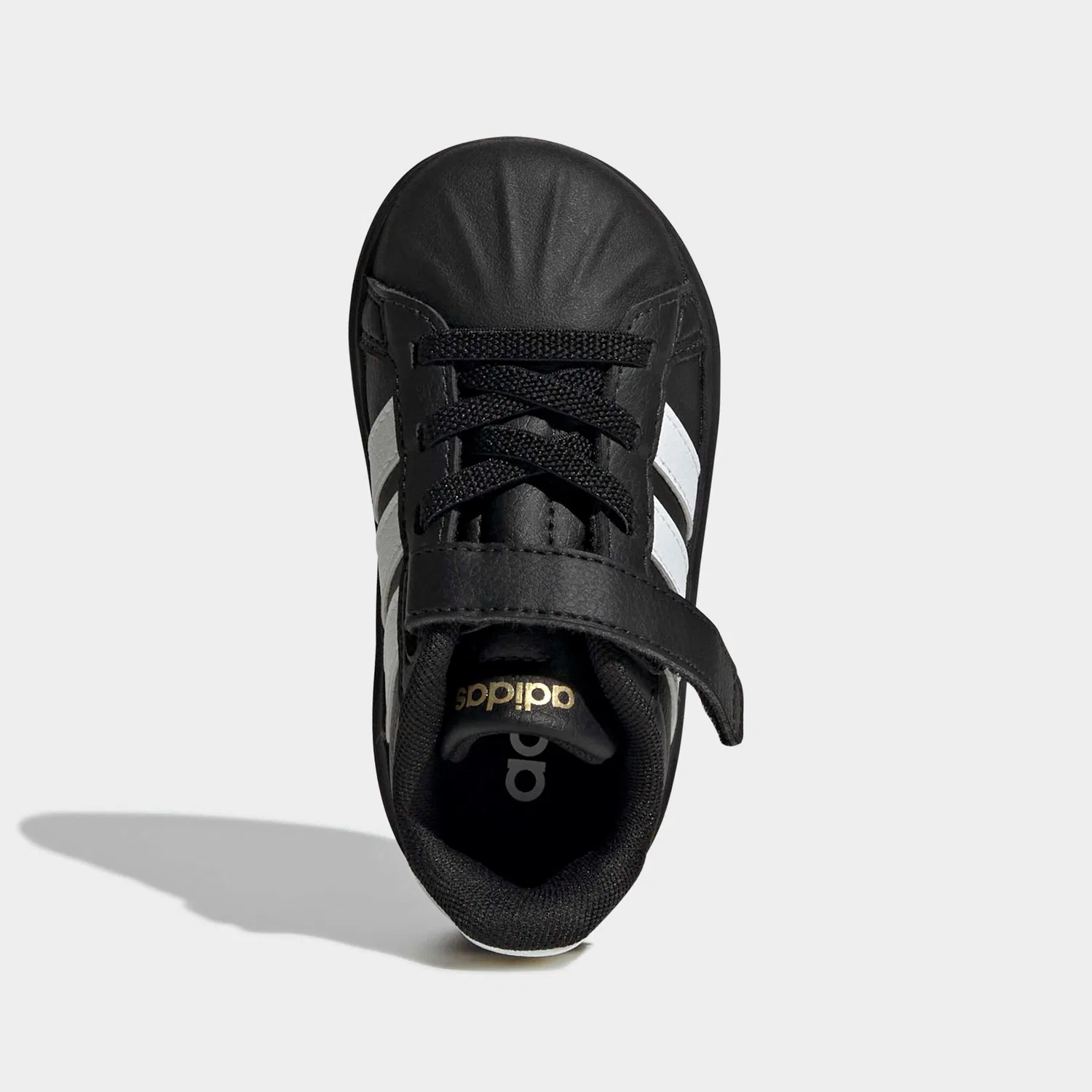 Детские кроссовки с мыском из резины Adidas Sportswear, Core Black/Ftwr White/Gold Metallic — фото 4