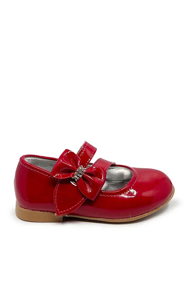 Детские балетки для девочек с бантом Torun Kids, Red Patent Leather — фото 2