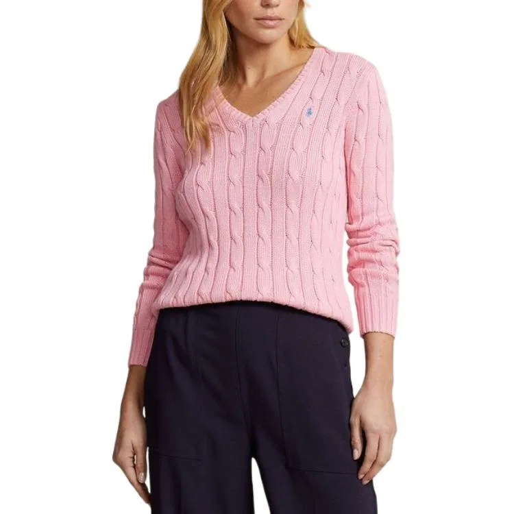 Женский трикотажный свитер с длинным рукавом Polo Ralph Lauren, Pink — фото 4