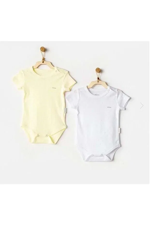 Детское боди для новорожденных с коротким рукавом Basics Andywawa, Yellow White