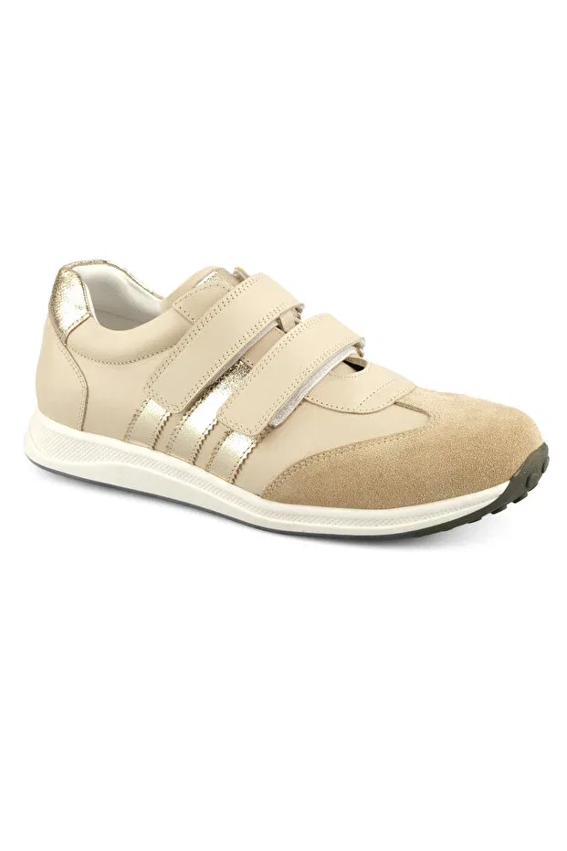 Детские ортопедические кроссовки для девочек из кожи Ortoplus, Beige — фото 2