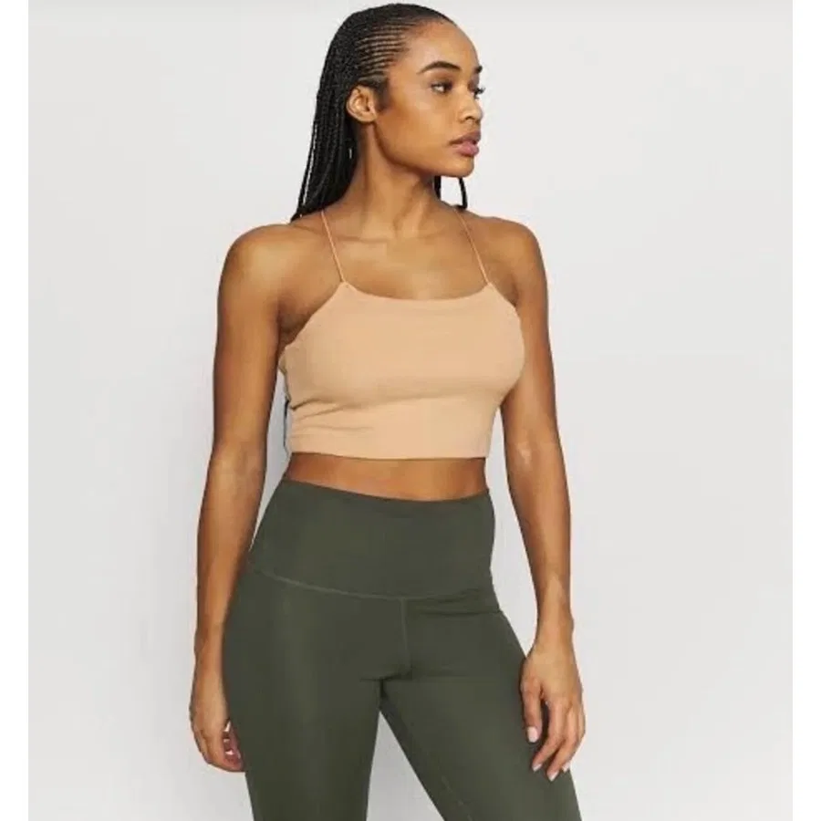 Женский топ-безрукавка Nike Yoga Luxe Strappy Cami, Бежевый — фото 2