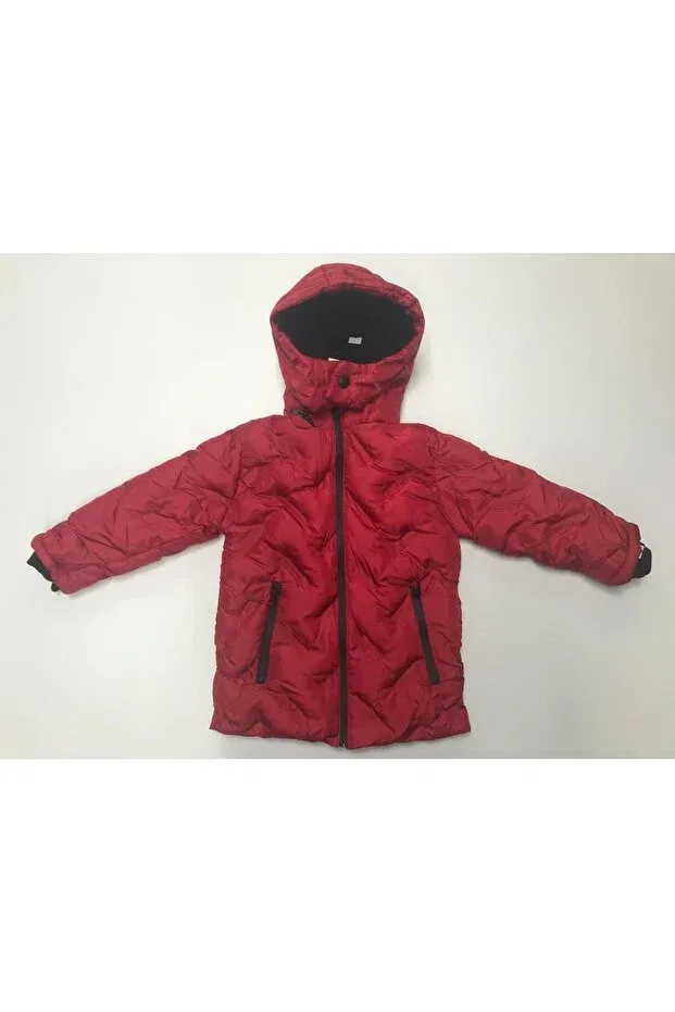 Детское пальто для мальчиков с капюшоном Winter zipper hooded double pockets welsoft lining water and wind resistant boy's coat Baby Slon Kids Clup, Red