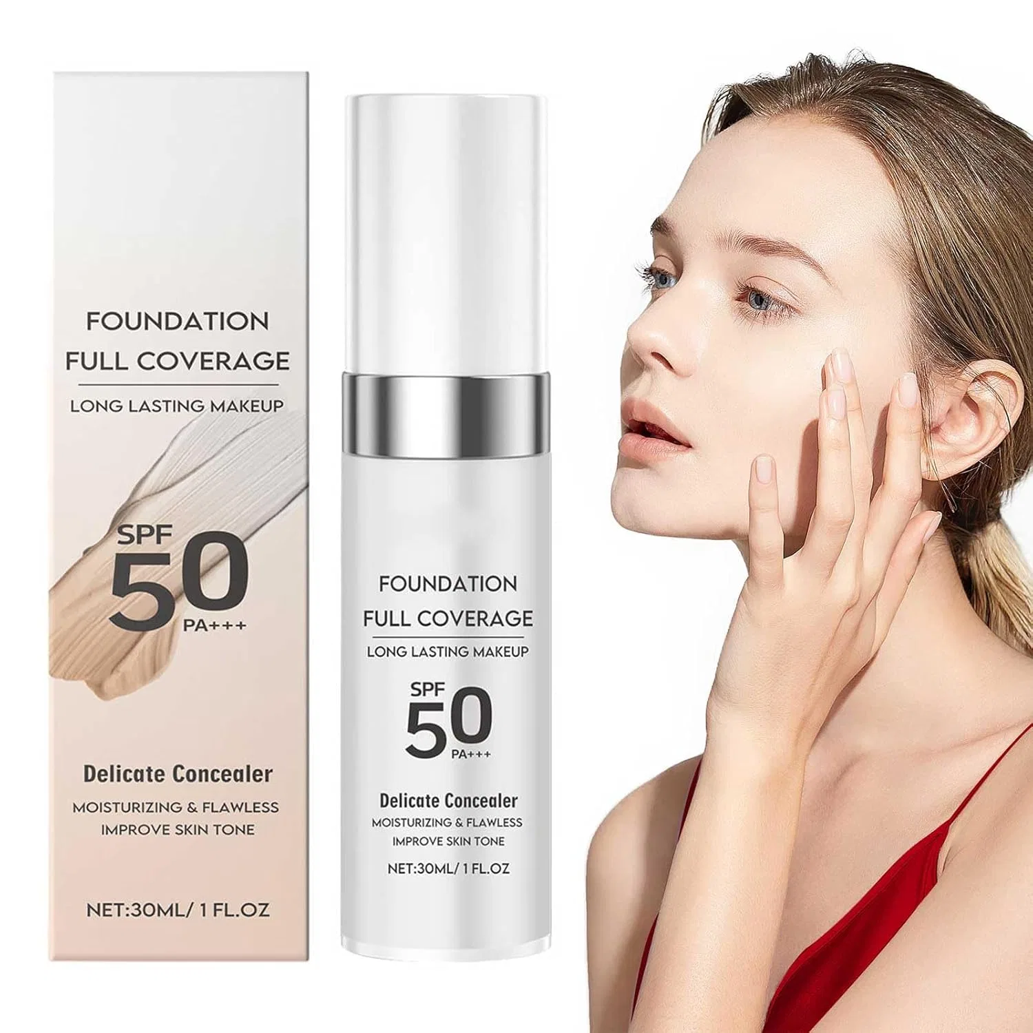 Крем-основа матовая полного покрытия SPF 50 PA+++ Rubu22a 30 ml, Ivory — фото 2